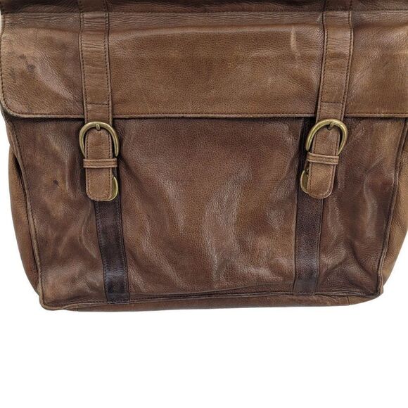 Vintage 80's Wilsons Leather Briefcase Leather Adventure Core Indian Jones Brown - Picture 6 of 16